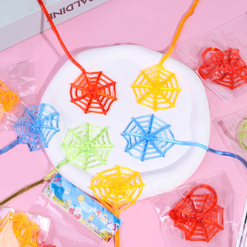 Sticky spider web children's soft glue decompression nostalgic sticky spider web hand night market stall toy manufacturers wholesale