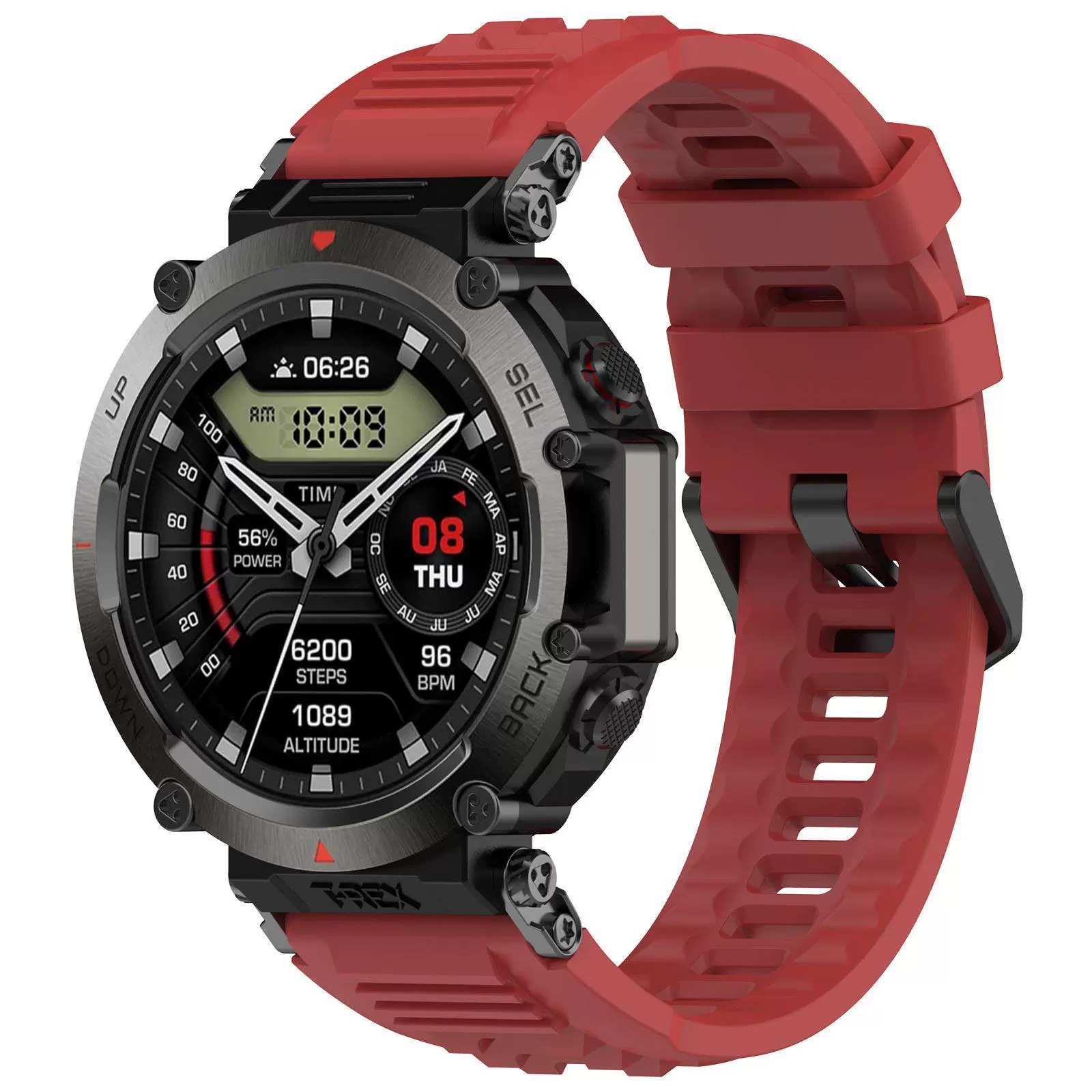 Подходит к Amazfit T-Rex Ultra силиконовый ремешок Huami A2142 официальный аналог той же модели