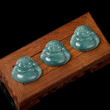 正品翡翠佛 天然危料翡翠笑佛吊坠冰蓝水玉弥勒佛手工艺品玉吊坠