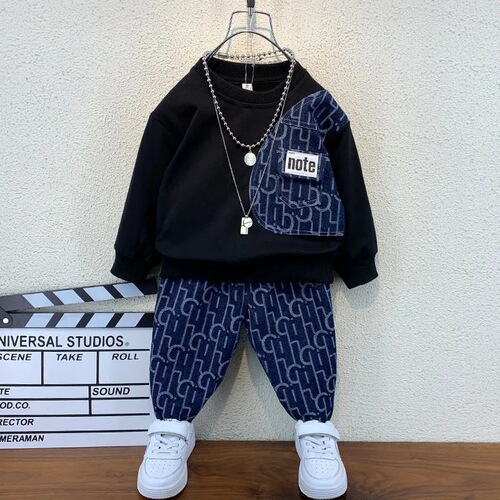 Children's clothing, spring and autumn boys' suits, autumn clothing for small and medium-sized children, long-sleeved sweatshirts, casual pants, fashionable sportswear two-piece sets