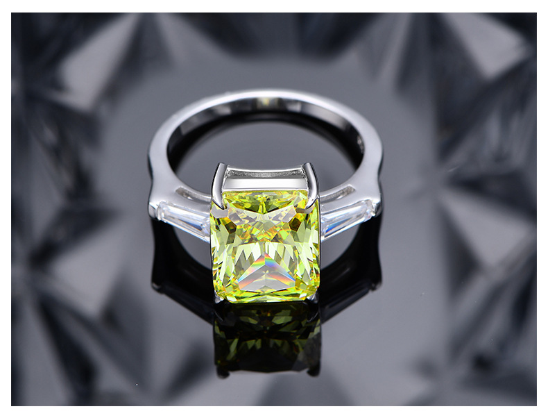 Fashion Geometric Sterling Silver Inlay Zircon Rings 1 Piece