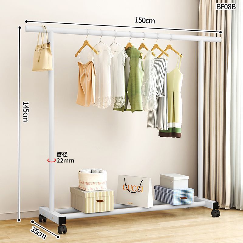 Percha de gorras para el suelo doméstico dormitorio móvil ropa crema simple dormitorio percha de ropa percha de secado percha vertical