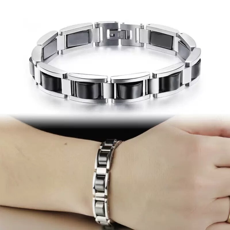 Men's Bracelet Manufacturer Jewelry Supply Stainless Steel Magnet Element Titanium Steel Women's Couple Christmas Gift