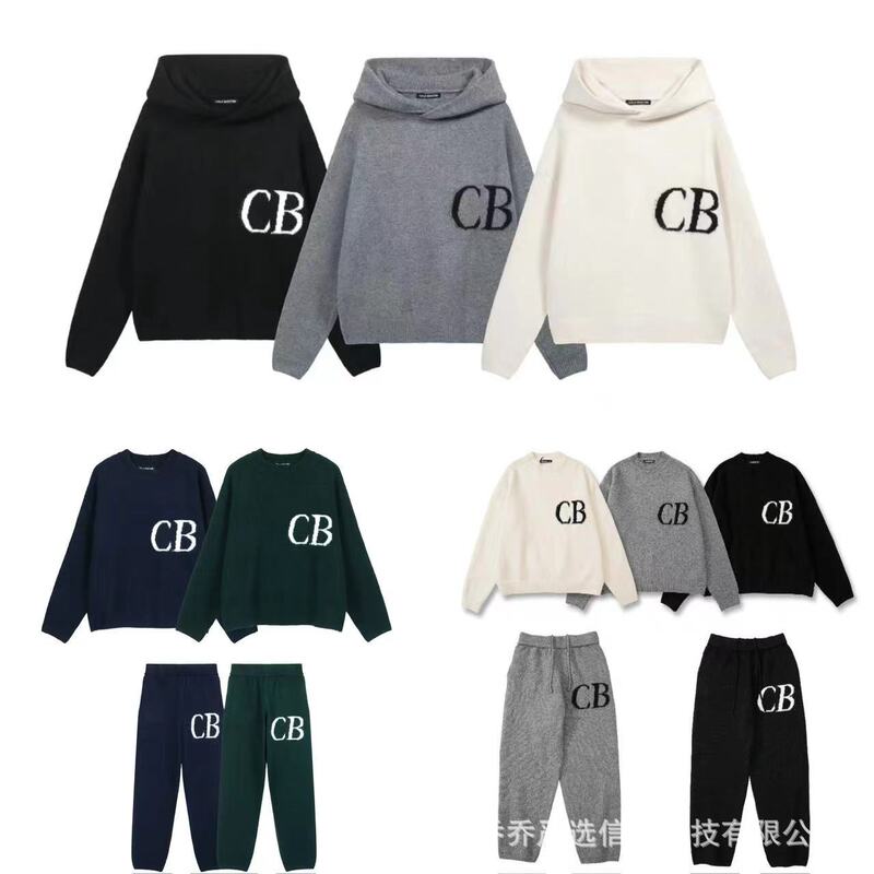 Wholesale and Retail Cross-border Fashion Brand Jacquard CB Letter Round Neck Loose Knitwear High Street Men's and Women's Casual Knitwear