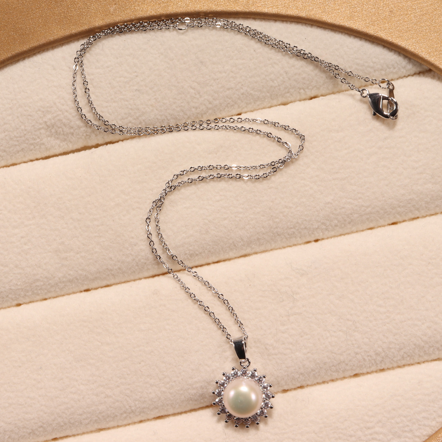 Women's Gender Inlay Design Freshwater Pearl Copper Freshwater Pearl Jewelry Sets