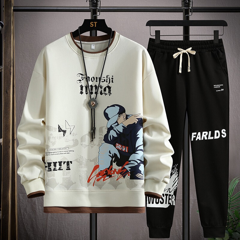 青少年の衛衣の男性の春秋の項の中学校の学生の長袖のtシャツの底のシャツの潮流の格好いい大きい子供の紳士服のスーツ|undefined