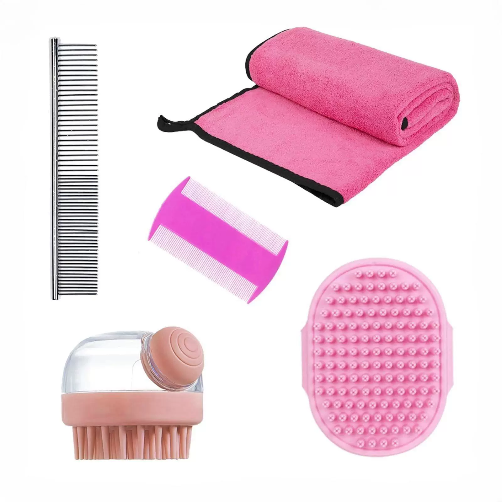 5 наборов щеток для мытья собаки для сушки полотенце с длинными волосами и короткошерстной щеткой для собачьей ванны с шампунем массажная щетка