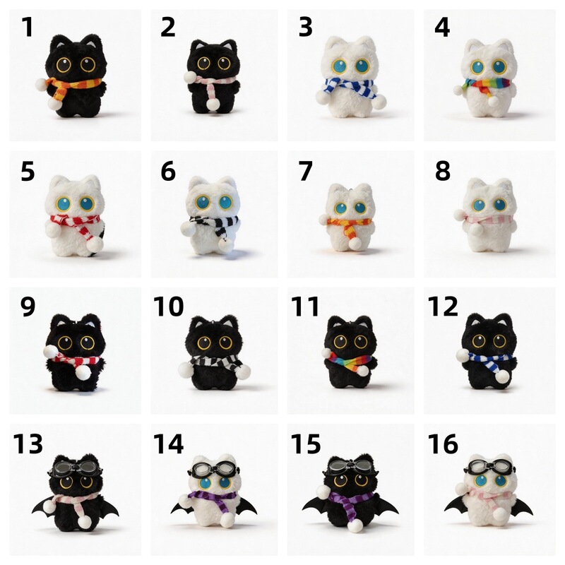 58 Styles in a Big Collection! New Black Cat Chirping Pendant, Cute Black Big-Eyed White Cat Small Gift, Night Market Wholesale 58 Styles in a Big Collection! New Black Cat Chirping Pendant, Cute Black Big-Eyed White Cat Small Gift, Night Market Wholesale