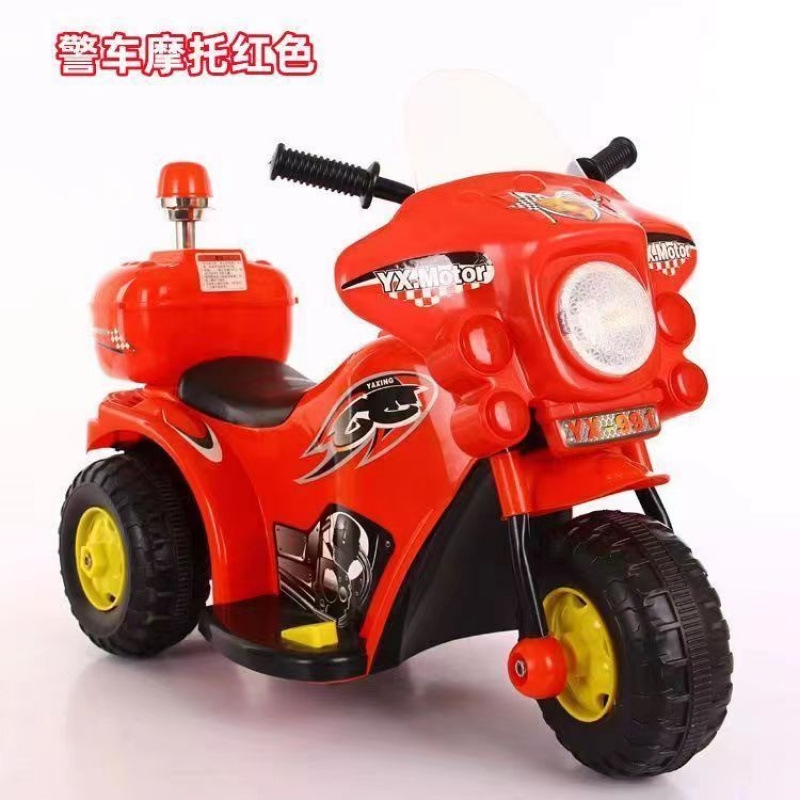 Motocicleta eléctrica para niños 1-6 años batería para bebé triciclo recargable cochecito eléctrico coche de policía juguete