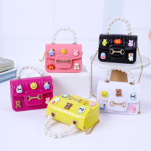 2024 New Pearl Portable Shoulder Crossbody Bag Mini Bag Handmade Patch Stone Pattern Bag Jelly Bag