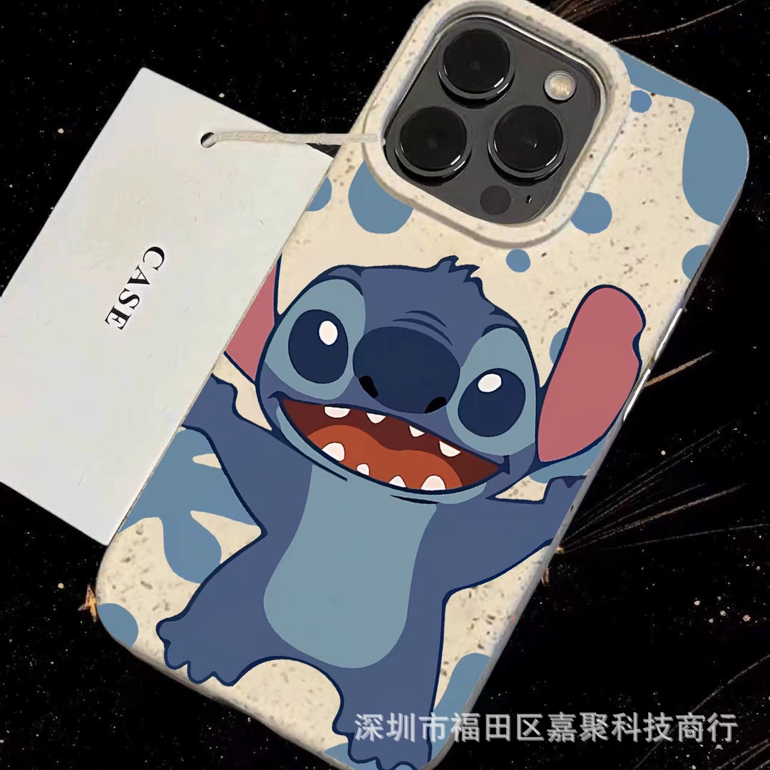 Защитный чехол (Apple) iPhone 13–16 Pro, мультяшный рисунок Stitch, защита от падений