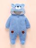 Demi-season children's bodysuit for early age, keep warm clothing to go out, hat, increased thickness, children's clothing