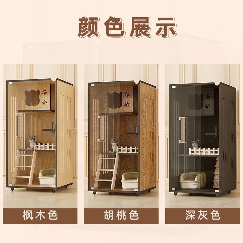 麓f貓別墅貓窩家用室內寵物櫃超大貓籠子貓屋展示柜子貓舍櫃貓咪