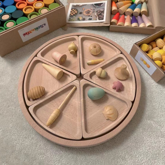 Cross-border ins style sensory training Montessori Montessori teaching aids early education games big iron basin playing sand children's toys