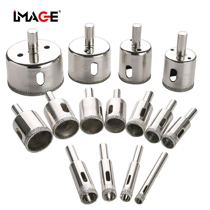 6-50mm金刚砂玻璃钻头套装 15pcs 大理石开孔器套装 佛珠打磨器