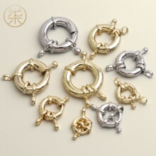 铜镀金高保色方向盘弹簧扣大号收尾扣水手扣diy手工连接饰品配件