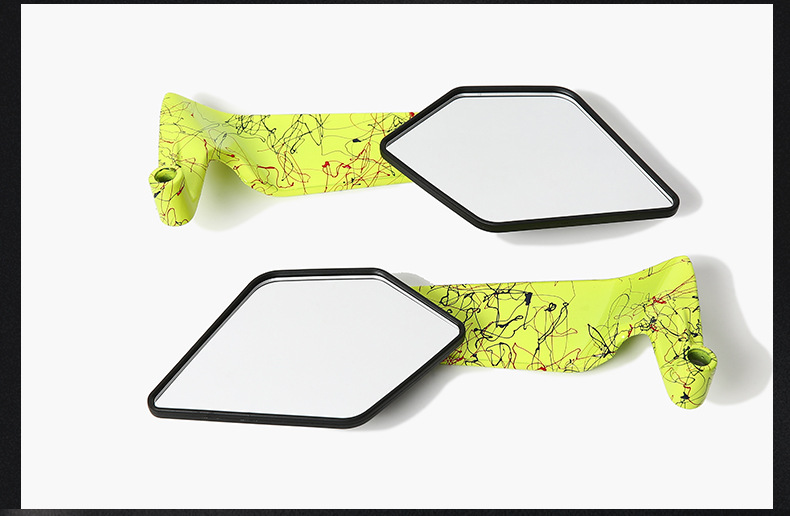 Cross-Border Motorcycle Rearview Mirror, Street Bike, Sports Car Modification, Fixed Wing Reflector, Aluminum Alloy Artistic Pattern Reversing Mirror