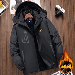 冬の男性のベルベットは防水コートを厚くして、男性の綿服と綿服を着て、登山服を大きくして、防風保温綿服を着ます