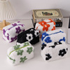 Plush capacious pencil case, stationery, storage bag, 2023 collection, flowered, South Korea