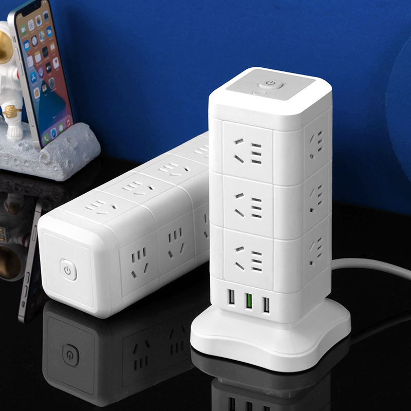 Panel de enchufes Magic Cube con carga USB, regleta de enchufes múltiples para dormitorio y uso doméstico, enchufe USB dual y triple multifuncional.