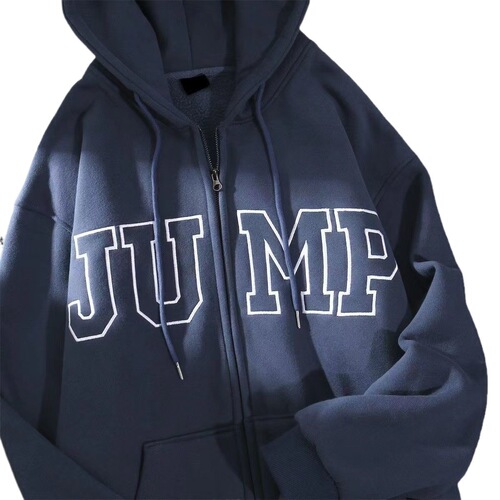 American retro oversize national trend hooded hooded sweater women's winter Korean style loose velvet thick coat top trend