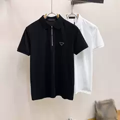 Men's Zipper Polo Shirt Short-sleeved T-shirt Summer New Fashion Brand Embroidered Youth Lapel Loose Casual Half-sleeved Fashion T-shirt