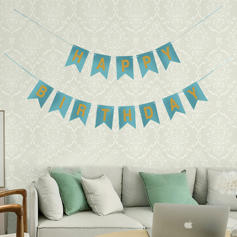 Happy Birthday Banner Gold Foil 8 Colors Gold Foiled Letters Fish Tail Streamers Party Banner Party Decorations