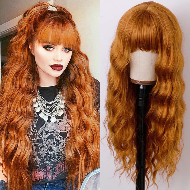 Women's Fashion Street High Temperature Wire Bangs Long Curly Hair Wigs display picture 1