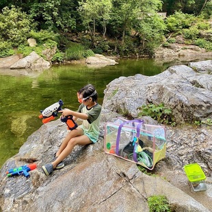 Korean INS Travel Large Capacity Shoulder Bag Mesh Bag Colorful Holiday Beach Jelly Bag Waterproof Swimming Transparent
