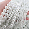 Round beads, necklace and bracelet, glossy accessory from pearl