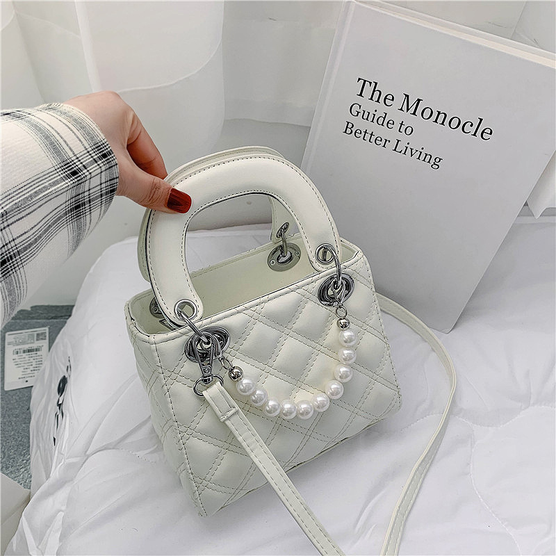 De alto grado francés nicho bolsa 2021 nueva moda rombo perla bolso bandolera Diana bolsa