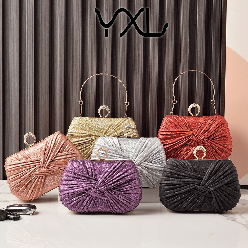 Nuevo cross-border Auchan moda bolsa de cena, bolsa de fiesta de arco, bolsa de vestido de noche de damas, bolsa de novia roja