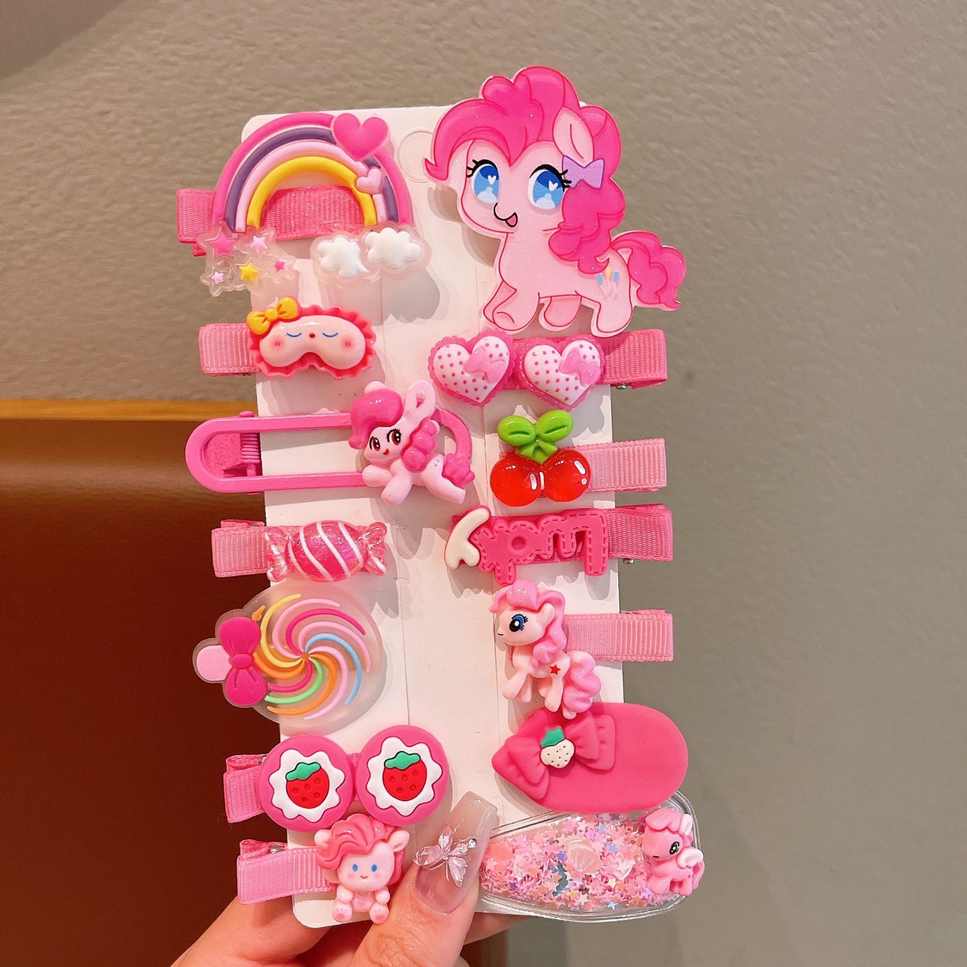 Niños de dibujos animados pony lindos pinzas de cabello niñas paoli pinzas de cabello niñas pinzas de cabello rotas para estudiantes set de pinzas de cabello BB