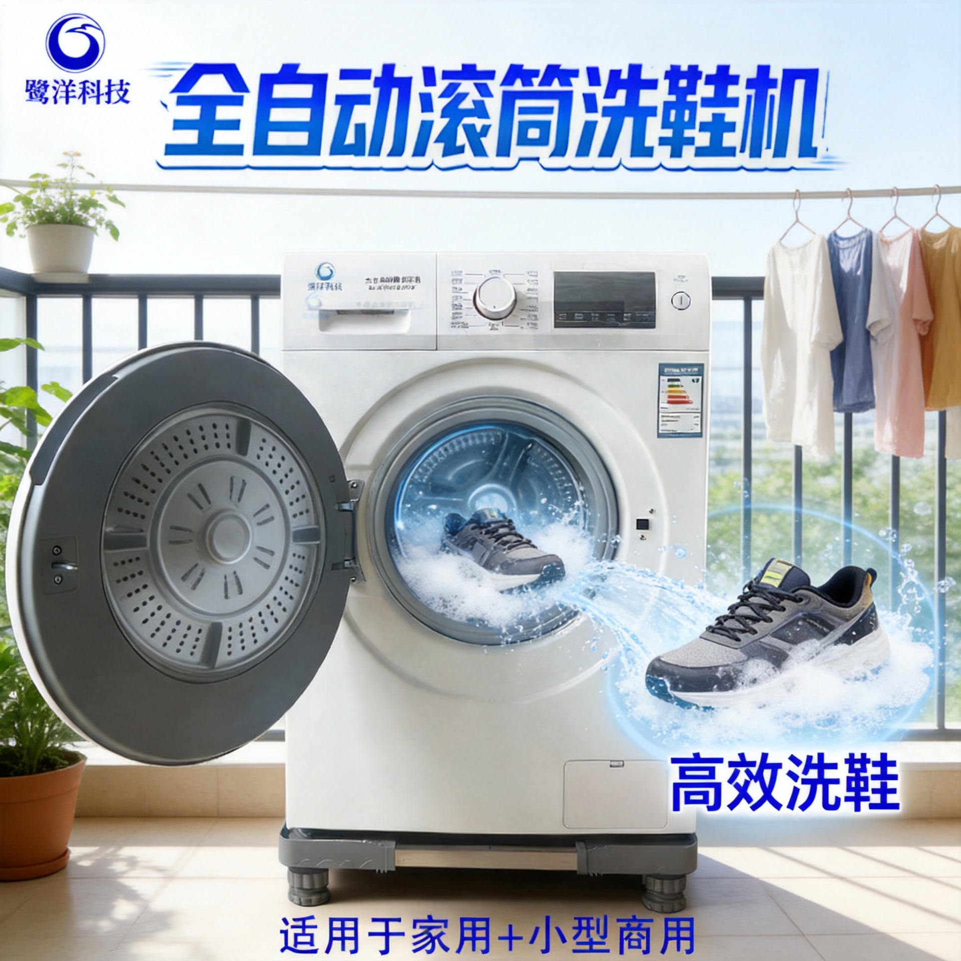 Luyang Technology Fully Automatic Drum Shoe Washing Machine for Home Use with Dehydrating Brushing Function, Magic Shoe Washer with No Dead Spots, Wholesale