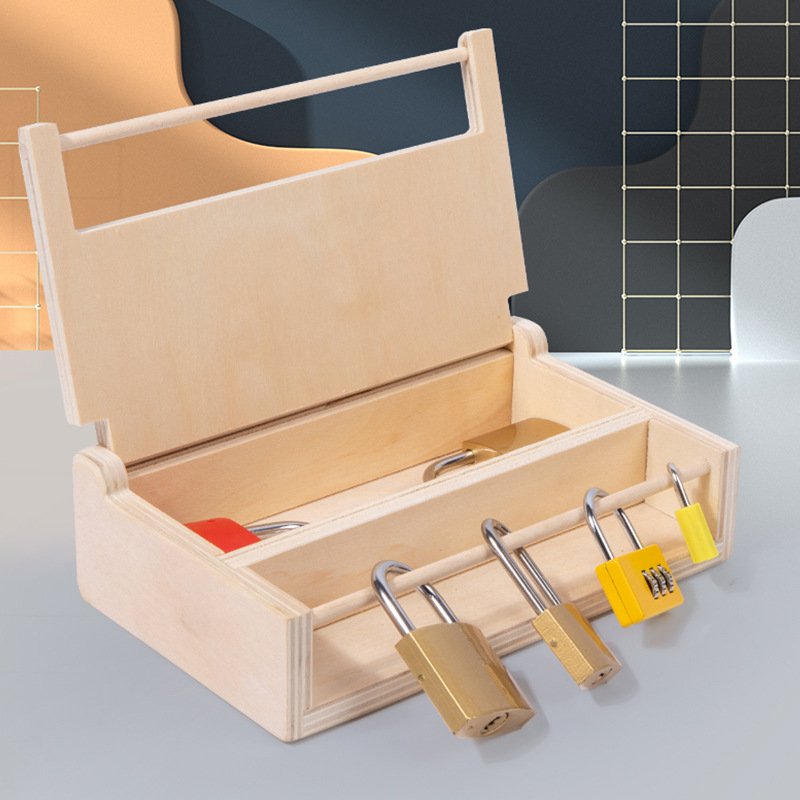 Caja de desbloqueo Montessori de madera para niños kindergarten habilidad práctica educación temprana desbloqueo material didáctico juguetes educativos