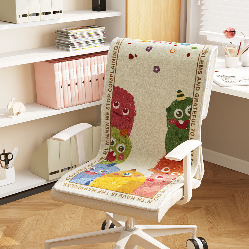silla unida dormitorio antideslizante asiento cojín de asiento de oficina reclinable cojín de respaldo integral estudiantes lindos dibujos animados