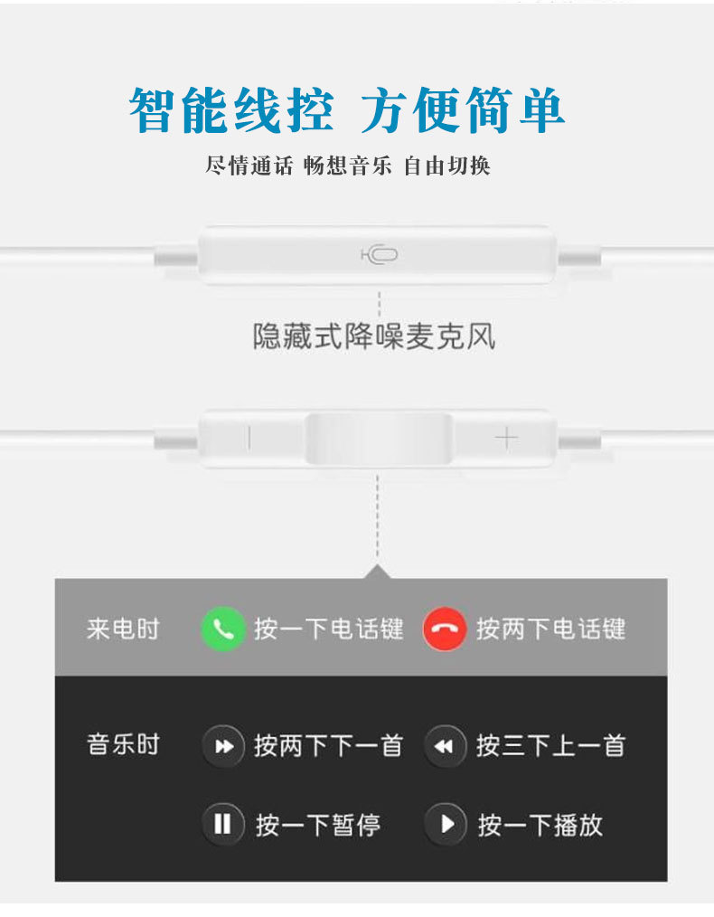 适用于苹果lightning小米oppo手机入耳式type-c华为荣耀有线耳机详情9