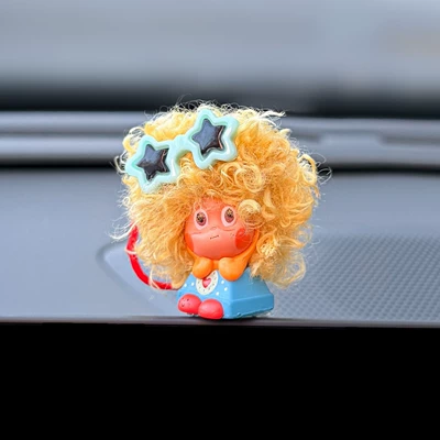 Car ornaments: Car Dashboard Decoration Screen - afro-waiting-for-your-call