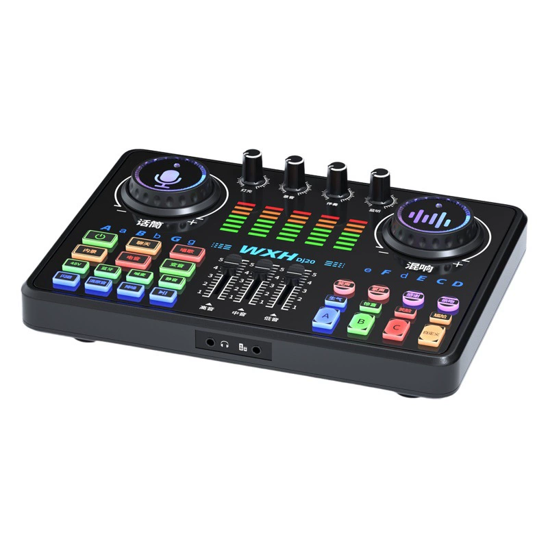 Мобильный телефон для прямой трансляции, внешняя звуковая карта 48В, караоке, универсальная машина для записи и прямой трансляции, комплект звуковой карты с микрофоном.