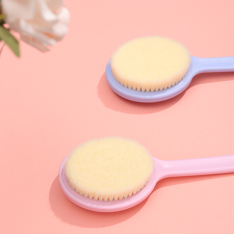 Soft-bristled shower brush, long-handled bath brush, back scrubbing tool, no-need-for-help back scrubbing brush, body scrubbing towel, back scrubbing brush