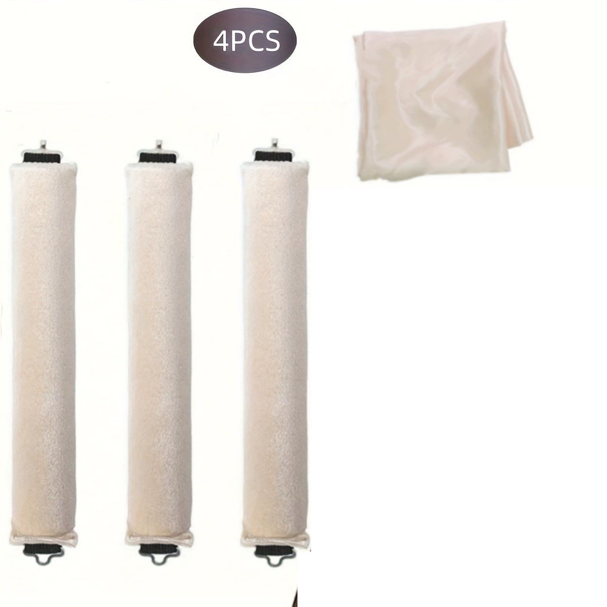 3-hook velvet hair curlers, big-wave sleep rollers set, multi-piece plush curling rods