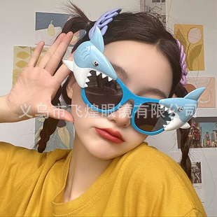 Забавная акула, очки подходит для фотосессий, украшение, оптовые продажи, популярно в интернете