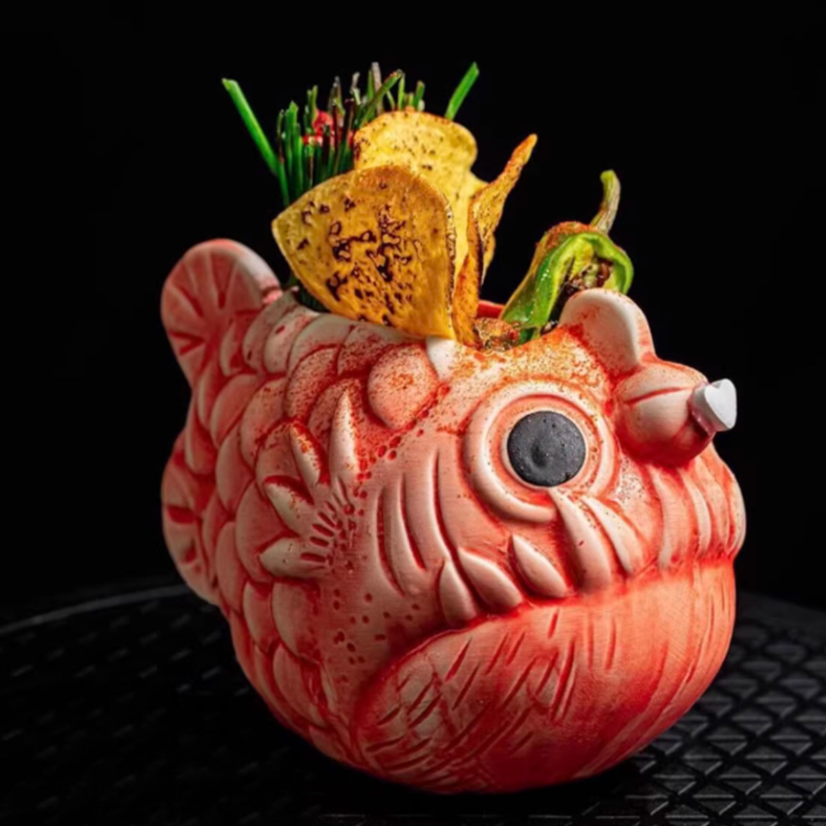 Retro estilo hawaiano cóctel tiqui taza zombie cara taza de cerámica esqueleto tiqui taza taza creativa taza de vino