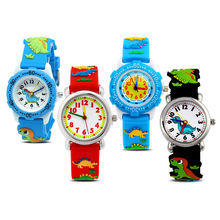 WL兒童手表3D恐龍手表圓形指針學生石英表可愛卡通防水電子腕表