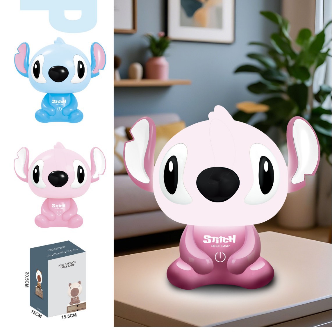 Cross-border Stitch night light, Lilo & Stitch Chrome head design, desktop bedroom cartoon cute children's night light
