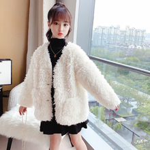 韓國女童毛毛上衣秋冬裝加厚中大童韓版深秋洋氣羊卷毛絨保暖外套