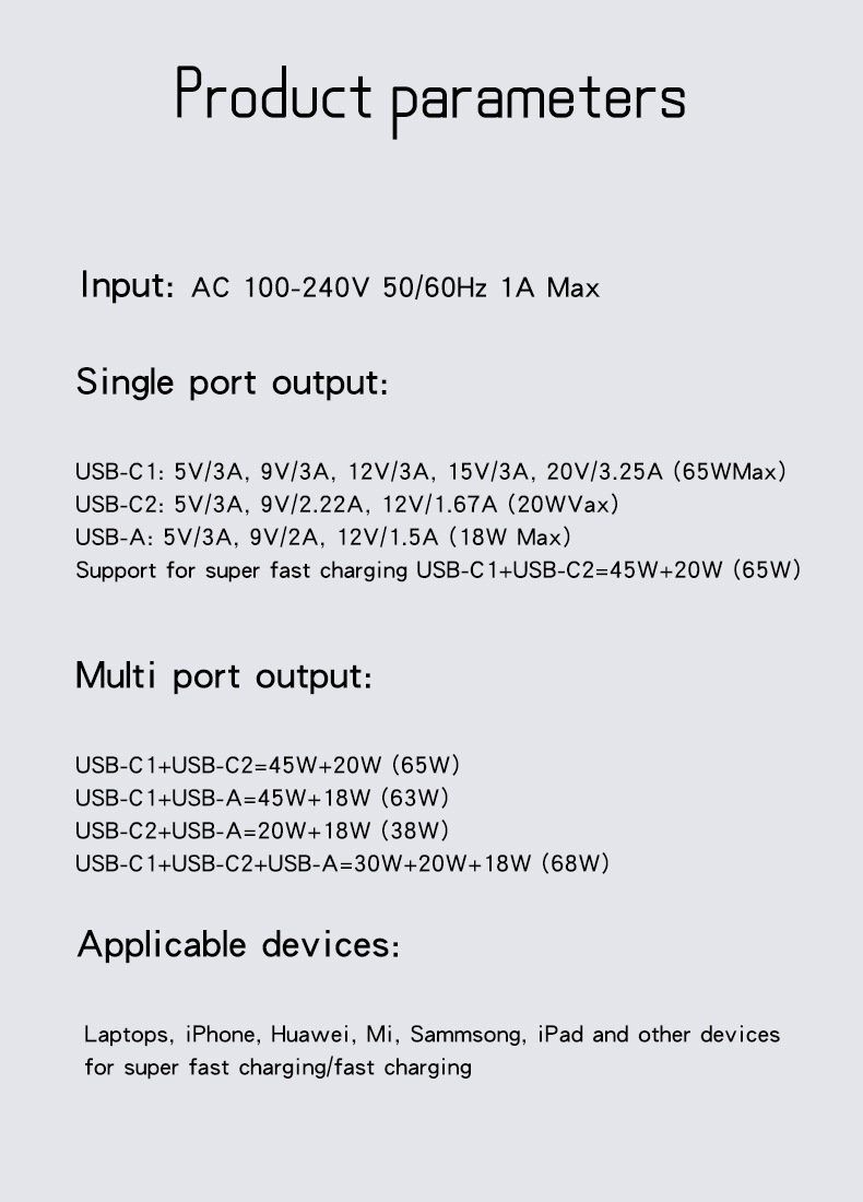 CE-zertifiziertes 65-W-Galliumnitrid-GaN-Ladegerät, Schnellladekopf für Mobiltelefone nach britischem Standard, Laptop-Geschwindigkeitsadapter_voghion.com