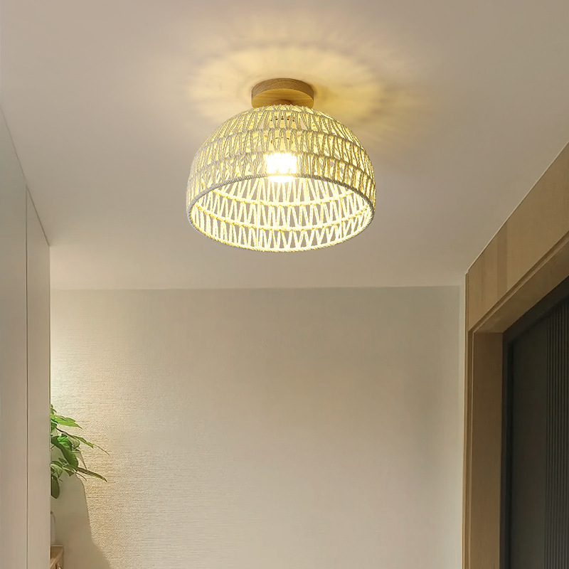Aisle Ceiling Lamp Modern Minimalist Rattan Scandinavian Bedroom Room Lamp Kitchen Balcony Corridor Aisle Lamp 021L