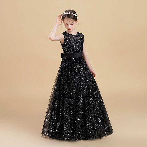 Black starry sky silver dot yarn skirt