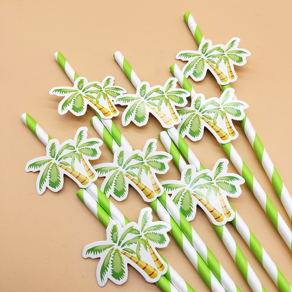 Fiesta de celebridad online paja Hainan tarjeta marrón papel decorativo paja desechable postre degradable leche Barra de té paja